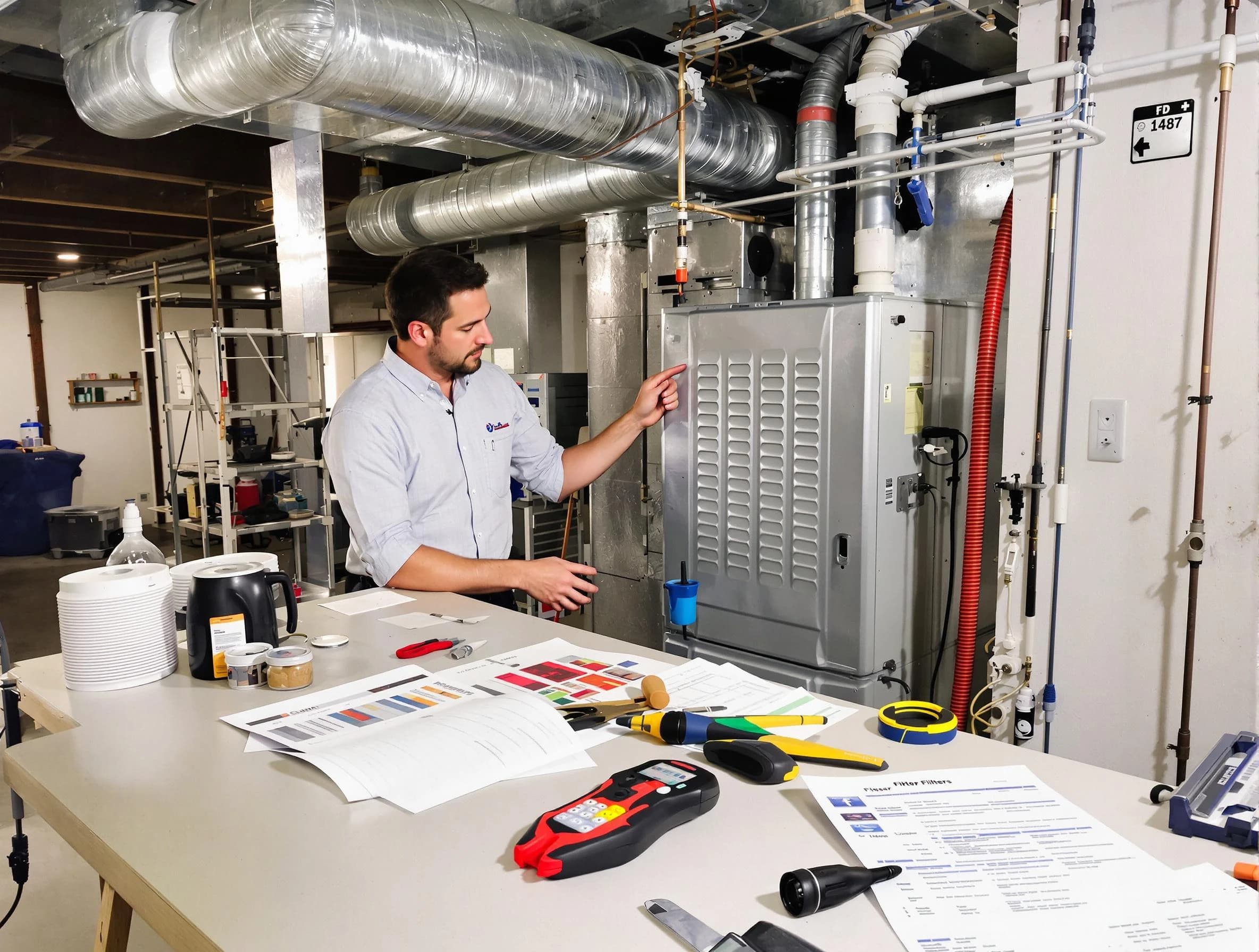 Carnot-Moon Air Duct Cleaning inspector conducting detailed filter system evaluation using professional diagnostic tools in Carnot-Moon