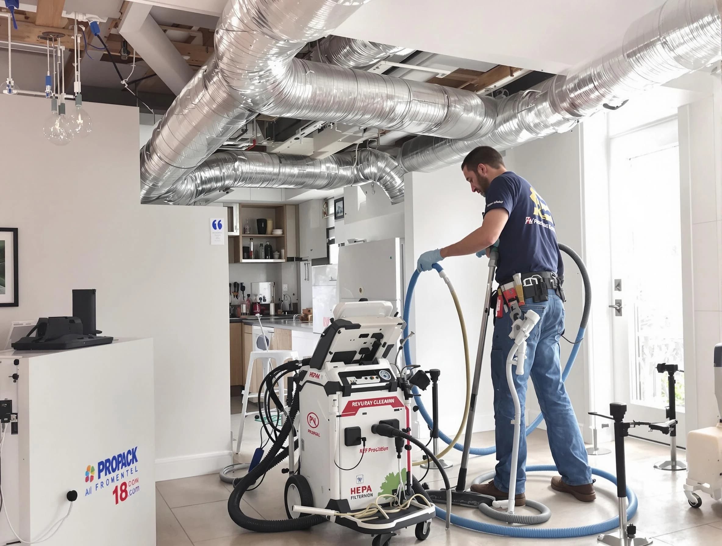 Carnot-Moon Air Duct Cleaning technician performing advanced pure duct cleaning with specialized equipment in Carnot-Moon